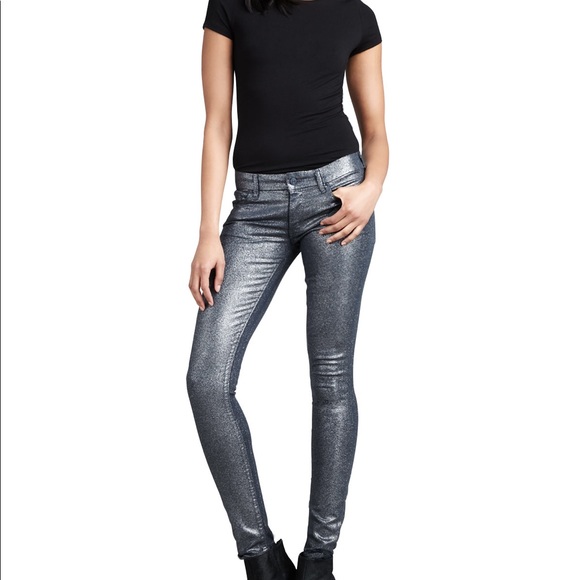 MOTHER Denim - Mother The Looker Stone Blue Glimmer Skinny Jeans